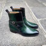 des bottines Jodhpur pour hommes patinées à la main dans un très chic vert bouteille