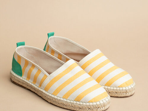 Espadrille Yellow stripes x green